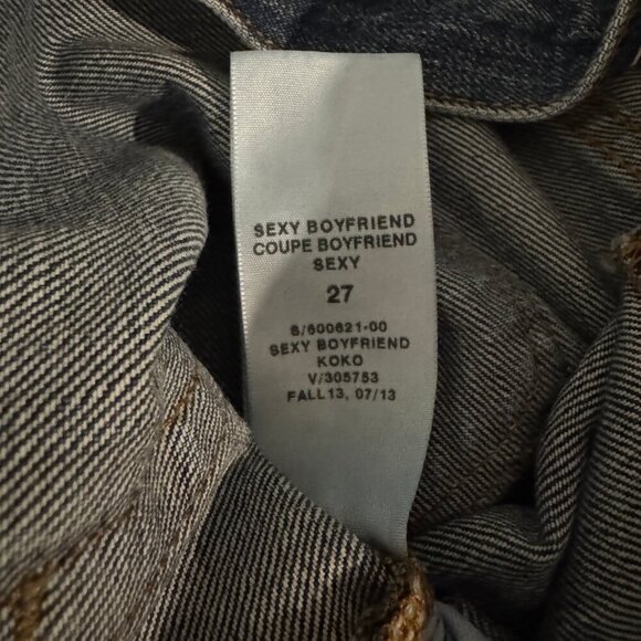 Gap 1969 Sexy Boyfriend Jeans Women’s Size 27 Blue Denim Distressed Wash - Picture 6 of 8